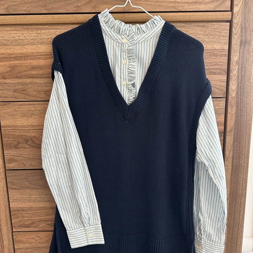 Loft Navy Sweater Shirt